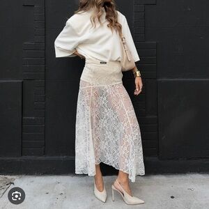 Zara Cream Lace Skirt